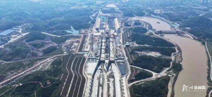 图为平陆运河青年枢纽施工现场。平陆运河集团供图